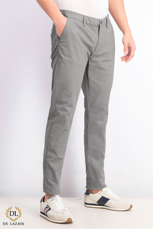 SiLVER GRAY CHINO COTTON STRETCHABLE COMFORT MENS PANT ( Cross Pockets)