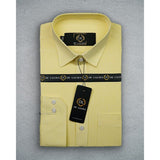 Lemon With White Lines Formal Shirt Regular Fit 09