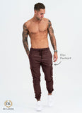 MAROON BROWN CHINO COTTON CARGO SLIM FIT STRETCHABLE  MENS-CO8