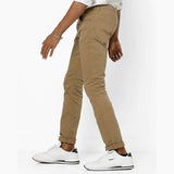 5-POCKET LIGHT BROWN CHINO COTTON SOFT STRETCHABLE COMFORT MENS PANT - Delazava