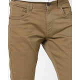 5-POCKET LIGHT BROWN CHINO COTTON SOFT STRETCHABLE COMFORT MENS PANT - Delazava