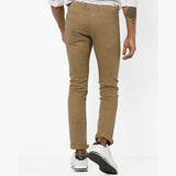 5-POCKET LIGHT BROWN CHINO COTTON SOFT STRETCHABLE COMFORT MENS PANT - Delazava