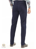 5-Pocket Navy Blue Cotton Stretchable Slim Fit Chino Comfort Men's Pant
