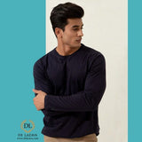 NAVY BLUE ROUND NECK FULL SLEEVE T-SHIRT