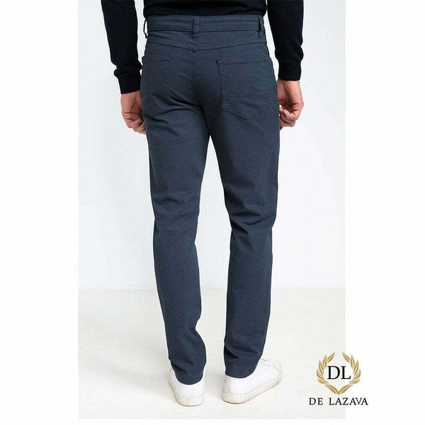 Texture Blue Chino Cotton Stretchable Comfort Men's Pant A K 30 - Delazava