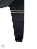 Quickdry Jet Black with Grey Panel Zipper Track Suits
