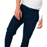 BLACK BLUE Stretchable Chino 4-Pocket Cotton Comfort Men's Pant. ( CROSS POCKET) - Delazava