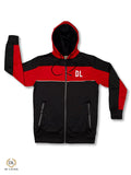Will Dream Quickdry Jet Black with Bright Red panel Zipper Flees Track Suits