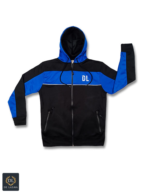 Will Dream Quickdry jet Black with Royal Blue panel Zipper Track Suits