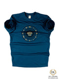 TIME PRINTED ROUND NECK OCEAN BLUE T-SHIRT