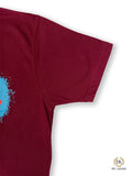 CAREFUL PRINTED ROUND NECK MAROON T-SHIRT