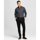 Jet Black Cotton Stretchable Chino 4-Pocket Comfort Men's Pant. (Cross Pocket) - Delazava