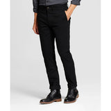 Jet Black Cotton Stretchable Chino 4-Pocket Comfort Men's Pant. (Cross Pocket) - Delazava