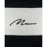MAN BLACK WITH WHITE PANEL Men's Crew Neck Pullover/Sweat Shirts, Without Hood, Fleece - Delazava