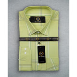 Light Green With Multi Lines  Formal Shirt Regular Fit 08 - Delazava