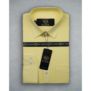 Lemon With White Lines Formal Shirt Regular Fit 09 - Delazava