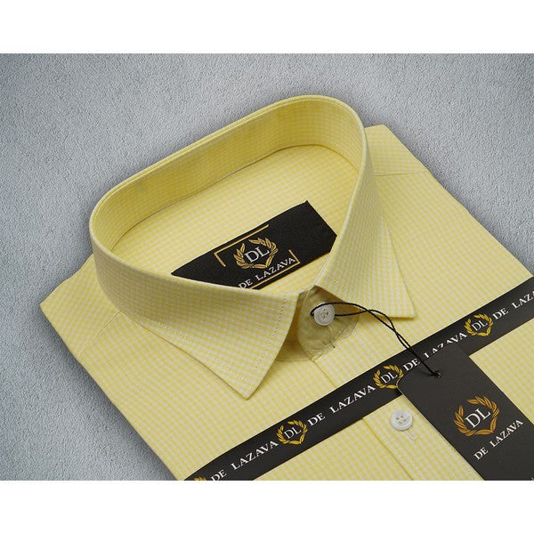 Lemon With White Lines Formal Shirt Regular Fit 09 - Delazava