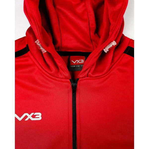 VX3 Pro Full Zip Hoodie Fortis Red/Black Line - Delazava