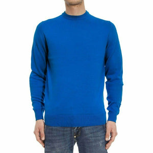 Royal Blue Men's Crew Neck Pullover/Sweat Shirts Without Hood, Made of Cotton Fleece - Delazava